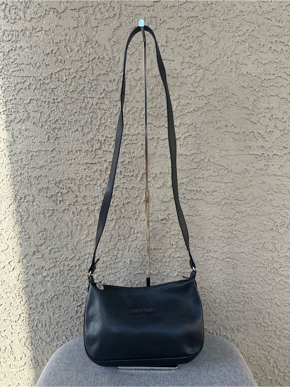 LONGCHAMP Le Foulonne Pebbled Leather crossbody bag